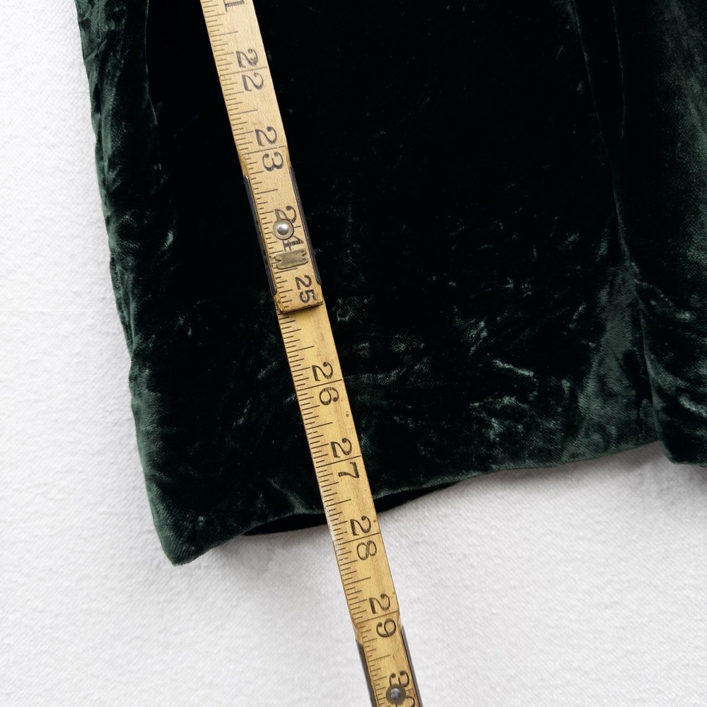 Vintage Ralph Lauren Purple Label Womens 6 Green Velvet Wide Leg Pants USA Talon - Picture 8 of 10